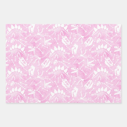 Dino Dig regenboogvapbladen Inpakpapier Vel (Voorkant 3)