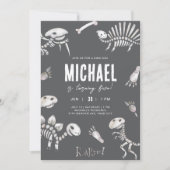 Dino Dig Theme Verjaardag Kaart (Voorkant)