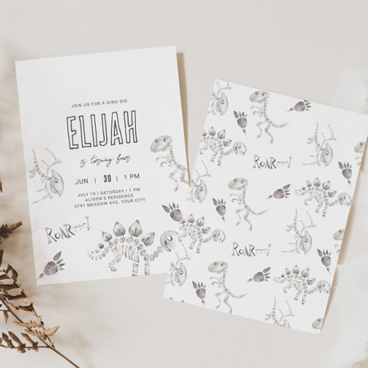 Dino Dig Verjaardag Kaart