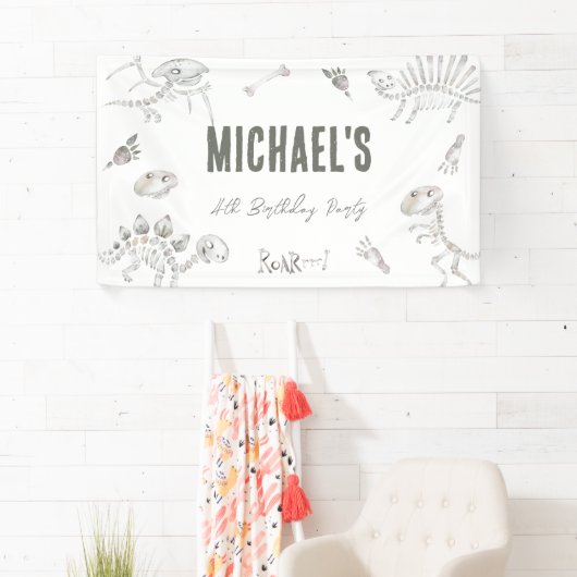 Dino Dig Verjaardag Welkom Spandoek (Insitu)