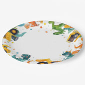 Dino Digger Construction Birthday Party Papieren Bordje (Gekanteld)