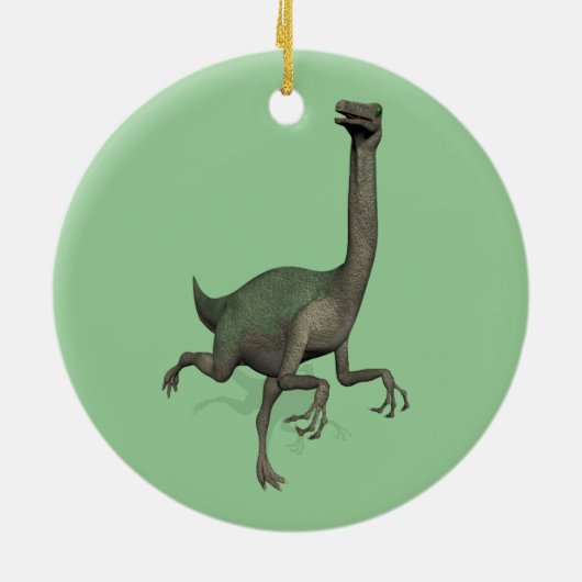 Dino Dinosaur Gallimimus Keramisch Ornament (Achterkant)