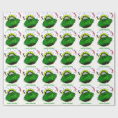 Dino Dinosaur Green Spaceship Stars Birthday Cadeaupapier (Vlak)