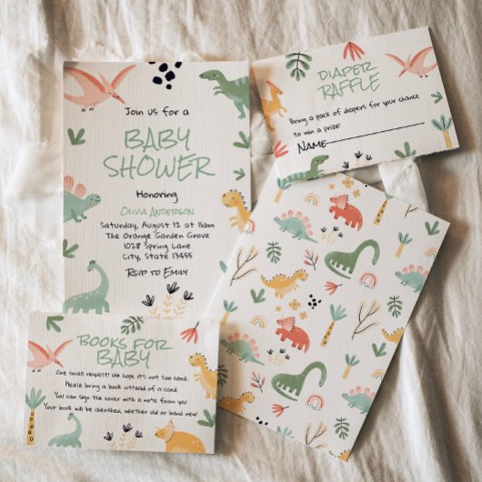 Dino Dinosaur Little Dino In The Way Baby shower Kaart