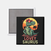 Dino Dinosaur Lovey-saurus T-rex Grappige Trex Magneet (Voorkant / Achterkant)