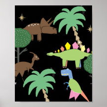 Dino Dinosaur Night in Jurrasic Park Art Kinder