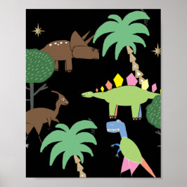 Dino Dinosaur Night in Jurrasic Park Art Kinder Poster