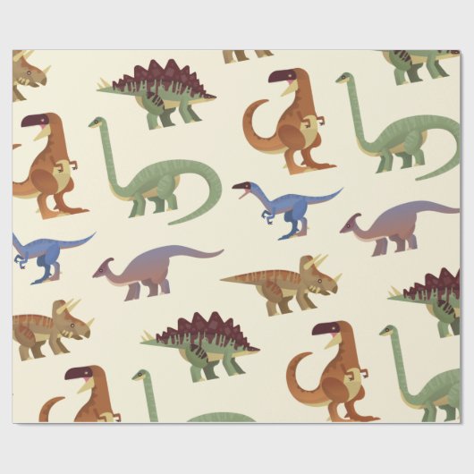 Dino Dinosaurier Cadeaupapier (Vlak)