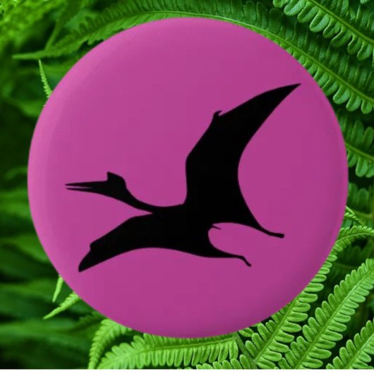 Dino Dinosauriër Jurassisch Roze Ronde Button 5,7 Cm