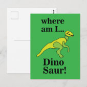 Dino Dinosaurius Waar Ben Ik Grappig Briefkaart (Voorkant / Achterkant)
