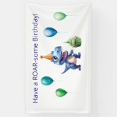 Dino Dinosaurus 1e Verjaardagsbanner Jongen | Gepe Spandoek (Verticaal)
