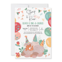 Dino Dinosaurus Eén-A-Saurus Verjaardagsfeest Uitn