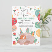 Dino Dinosaurus Eén-A-Saurus Verjaardagsfeest Uitn Kaart (Staand voorkant)