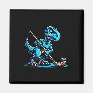 Dino Dinosaurus Hockey Speler Team Magneet