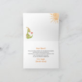 Dino Dinosaurus Rex Verjaardagsfeestje Douche Bedankkaart (Binnen)