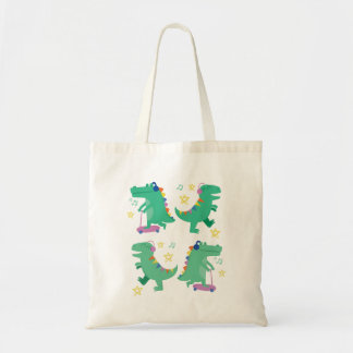 Dino Disco Ride Tote Bag