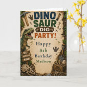 Dino Dolf Verjaardag Kaart (Gele Bloem)