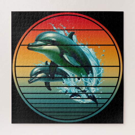 Dino Dolphijn Oceaan Zeewezen Dolfijnen Legpuzzel (Verticaal)