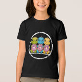 Dino Donut Trio - Schattige dinosaurus T-shirt voo (Voorkant)