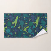Dino Doodle Silhouettes Kinder Dinosaur Bad Handdoek (Handdoek)