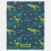 Dino Doodle Silhouettes Kinder Dinosaur Fleece Deken (Voorkant)