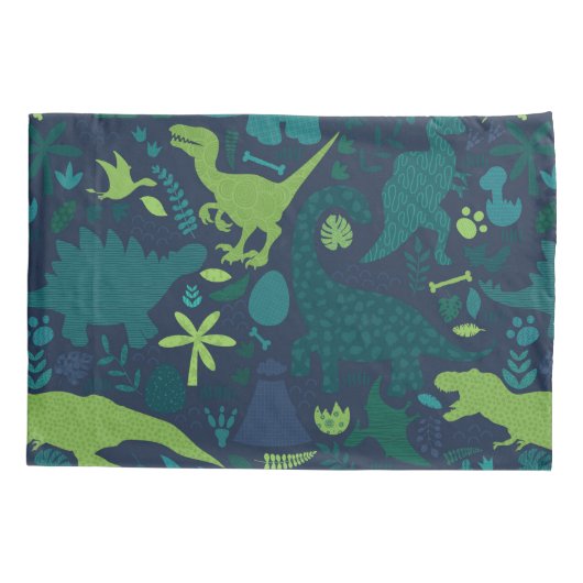 Dino Doodle Silhouettes Kinder Dinosaur Kussensloop (Achterkant)