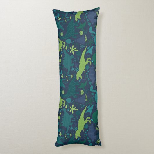 Dino Doodle Silhouettes Kinder Dinosaur Lichaamskussen (Achterkant (Verticaal))