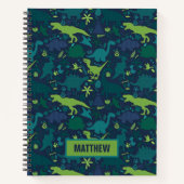Dino Doodle Silhouettes Kinder Dinosaur Notitieboek (Voorkant)