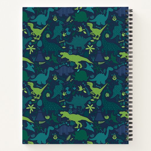 Dino Doodle Silhouettes Kinder Dinosaur Notitieboek (Achterkant)