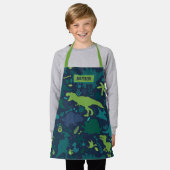 Dino Doodle Silhouettes Kinder Dinosaur Schort (Gedragen)