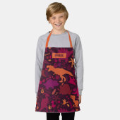 Dino Doodle Silhouettes Kinder Dinosaur Schort (Gedragen)