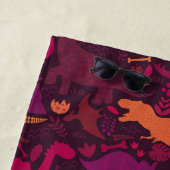 Dino Doodle Silhouettes Kinder Dinosaur Strandlaken (In situ)