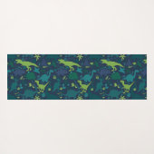 Dino Doodle Silhouettes Kinder Dinosaur Yogamat (Achterkant (horizontaal))
