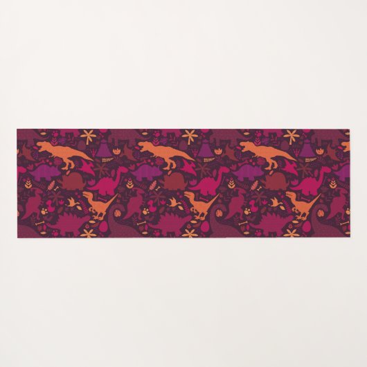 Dino Doodle Silhouettes Kinder Dinosaur Yogamat (Achterkant (horizontaal))