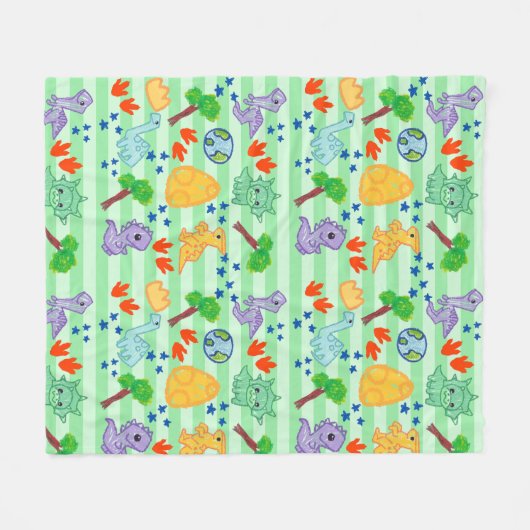 Dino Doodles deken - Kawaii Dinosaur (Voorkant (Horizontaal))