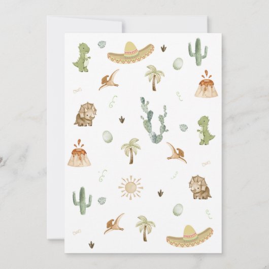 Dino Drie-esta 3e verjaardag uitnodiging (Achterkant)