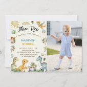 Dino drie Rex jongen Kaart (Voorkant)