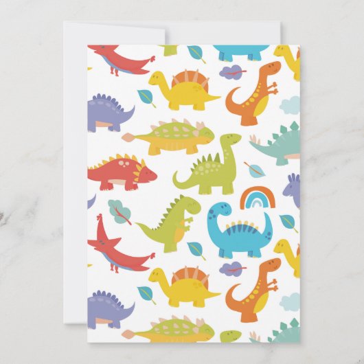 Dino drie Rex Schattige jongens feestje  Kaart (Achterkant)