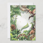 Dino Drie Rex Uitnodiging Jongen (Achterkant)