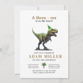 Dino Drie Rex Verjaardag 3e Verjaardag Jongens Din Kaart (Voorkant)