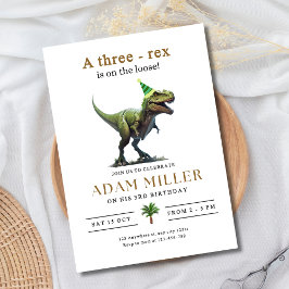 Dino Drie Rex Verjaardag 3e Verjaardag Jongens Din Kaart