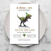 Dino Drie Rex Verjaardag 3e Verjaardag Jongens Din Kaart