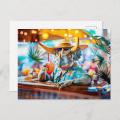 Dino Drink bij Cocktail Bar Feestdagenkaart (Voorkant / Achterkant)