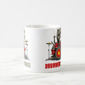 Dino Drummend Muzikant T Rex Drummersaurus Koffiemok (Center)