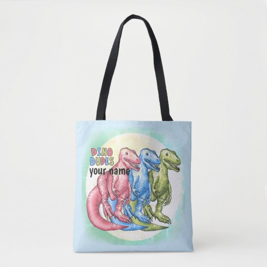 Dino Dudes Dinosaurs Boodschappentas Tote Bag (Voorkant)