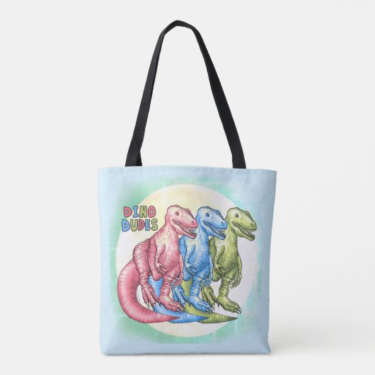 Dino Dudes Dinosaurs Canvas tas (Achterkant)