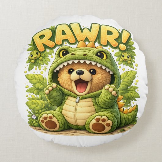 Dino Dylan Rond Kussen (Voorkant)