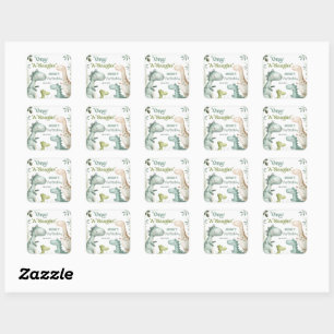 Dino Een-A-Saurus Jongen 1e Verjaardag Favor Vierkante Sticker