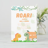 Dino Een jaar verjaardagskaart Kaart (Staand voorkant)