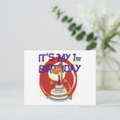 Dino Eerste Verjaardag Tshirts en geschenken Briefkaart (Staand voorkant)